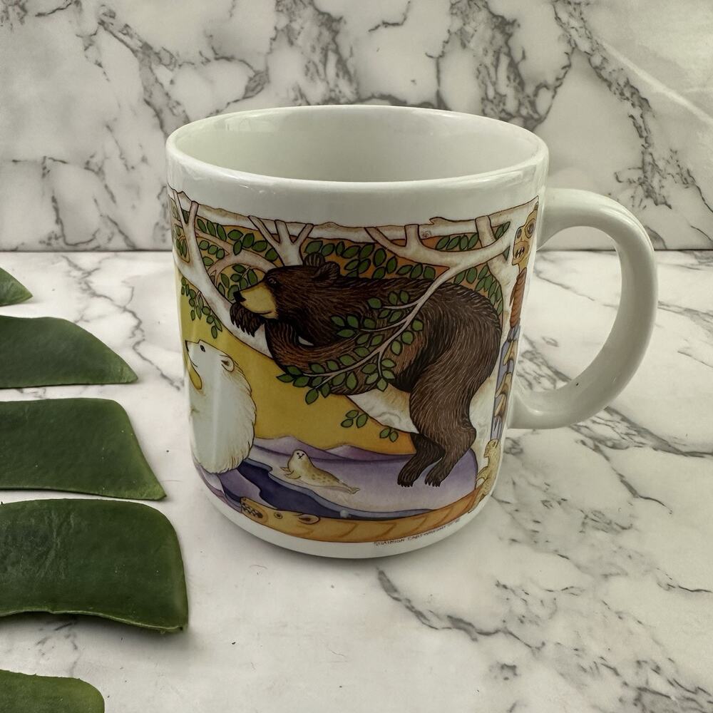 Shannon Cartwright Art Vintge 90s Coffee Mug Arctic Circle Ent Polar Black Bears